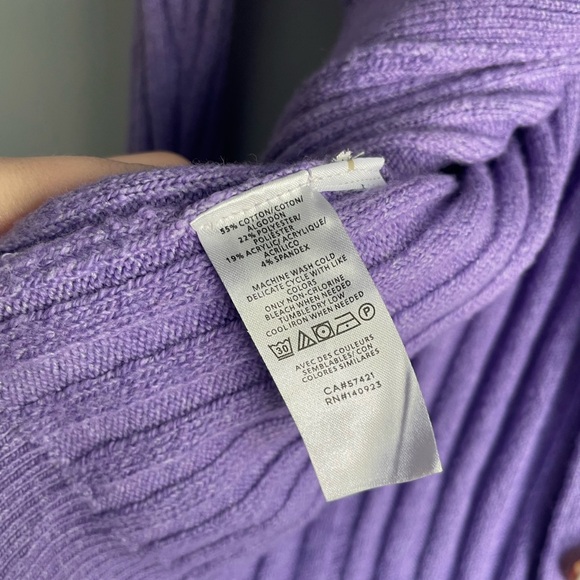 Loft Ribbed Purple Cardigan - Picture 6 of 8